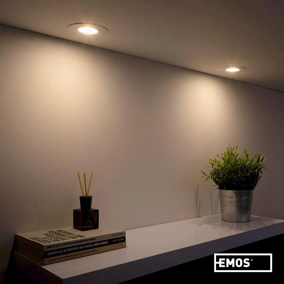 EMOS Faretti LED da Incasso per Cartongesso 5W / 450 Lumen | Faretti LED soffitto da incasso 3000K Luce Bianco caldo | Set di 3 pezzi Spot LED Orientabili a 50°, Rotondi e Ultra Piatti in bianco