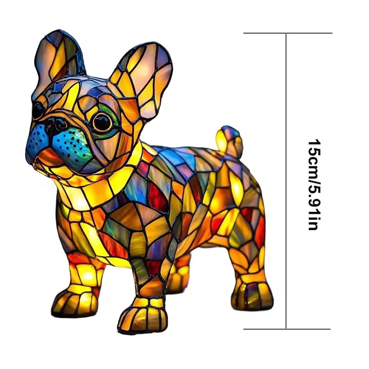 Lampada da comodino a LED a forma di carlino e bulldog inglese - Luce notturna decorativa per animali domestici alimentata tramite USB, regalo per amanti dei cani per casa/ufficio(Dog8)