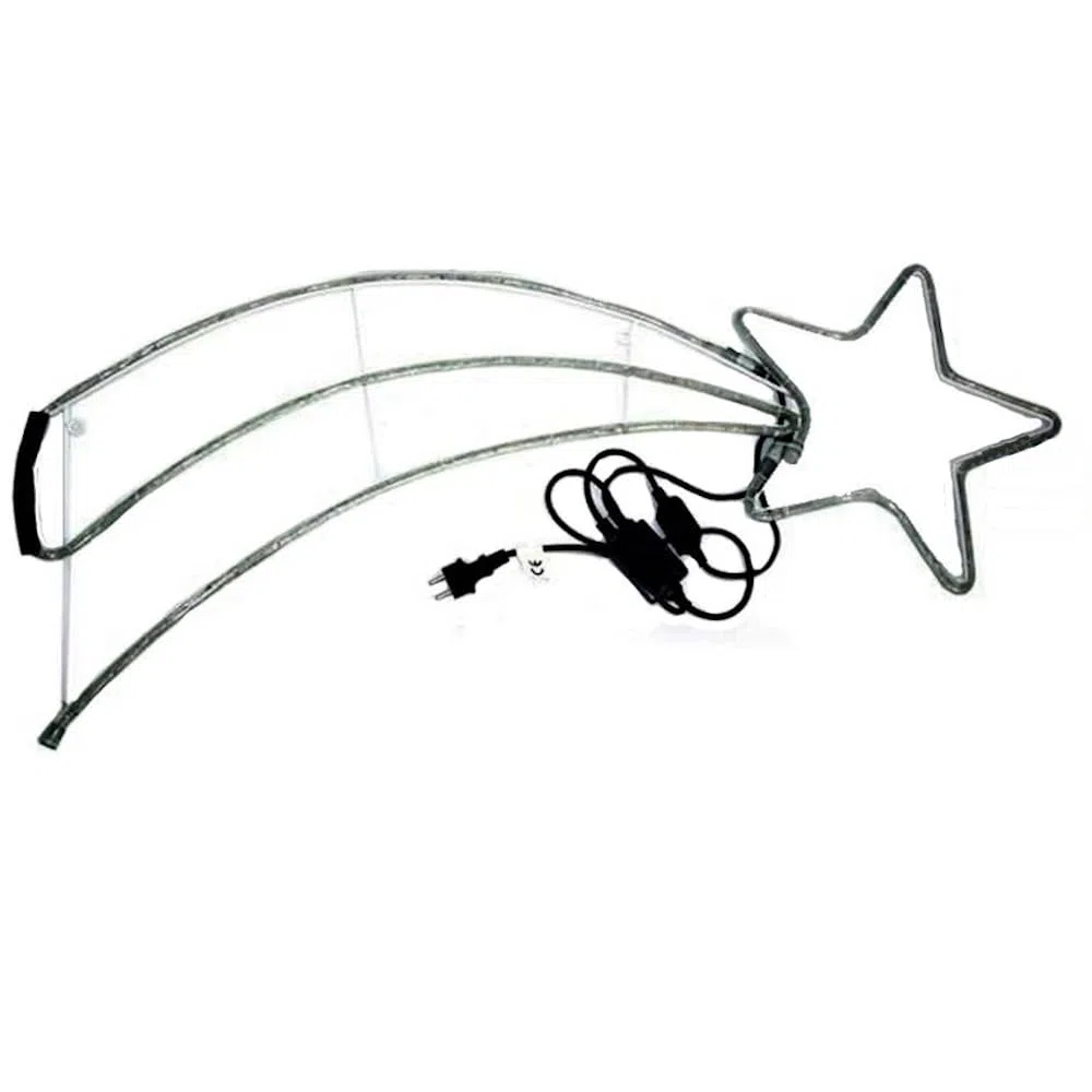 STELLA COMETA LUMINOSA NATALIZIA LED BIANCO FREDDO CON GIOCHI LUCE CM 125X50 PER USO ESTERNO