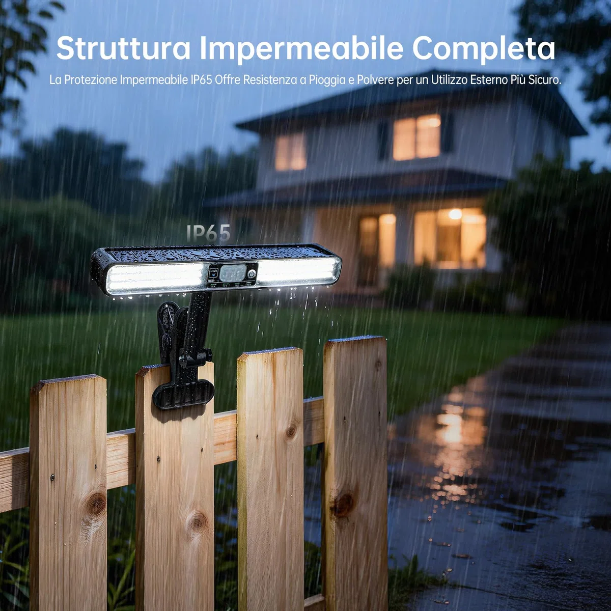 Jeebel 2 Pezzi Lampada Solare con Sensore Movimento 28cm 1200LM Luci Solari da Giardino con Clip, 160 LED, 5 Modalità, IP65, Luce Avviso Rosso-Blu, Faretto da Esterno Solare per Campeggio Recinzione