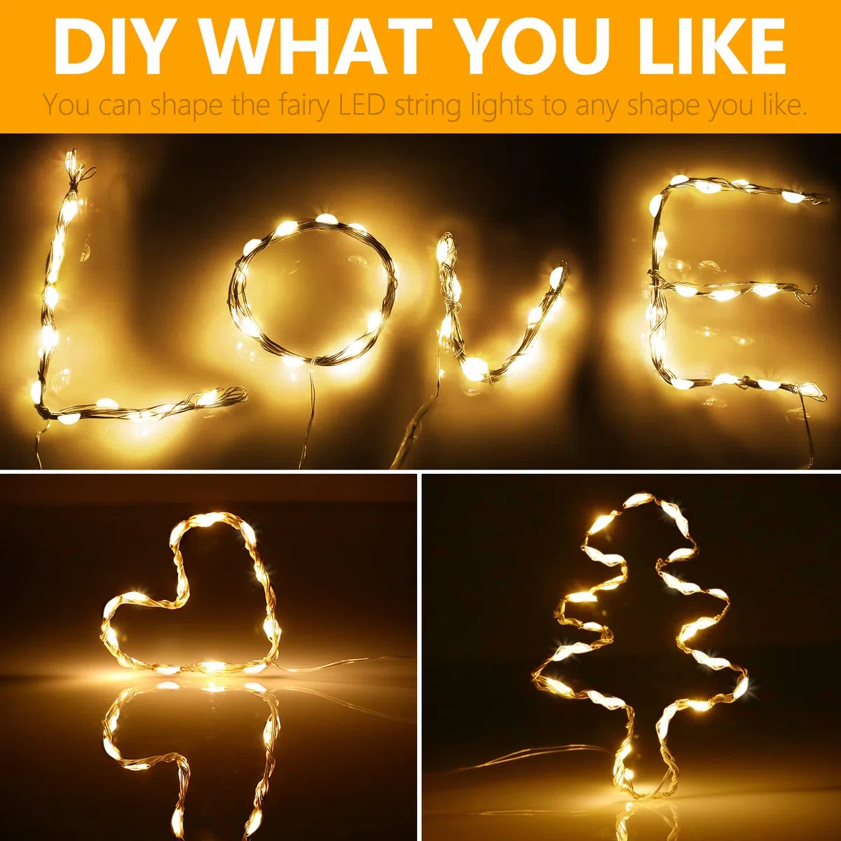 Luci Led a Batteria, 5M 50 LEDs 8 Modalità Lucine led Decorative IP65 Impermeabile con Telecomando, Timer e Dimmer per Interni e Esterni, Natale, Feste, Camera (4 Pezzi, Bianco Caldo)