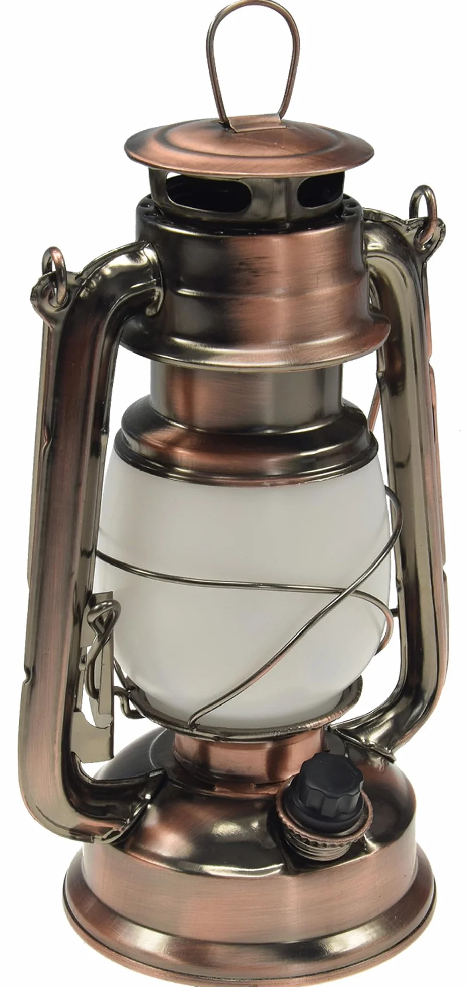 ChiliTec 22634 - Lanterna da campeggio a LED, in rame, a intensità variabile, funzionamento a batteria, 4 x AA Mignon da 23,5 cm, con occhiello, luce bianca calda, 6 V