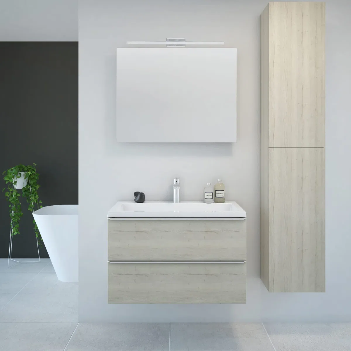 LED ATOMANT Applique Cromata per Bagno 40 cm, 10W, Colore Bianco Freddo (6500K), 1000 Lumen
