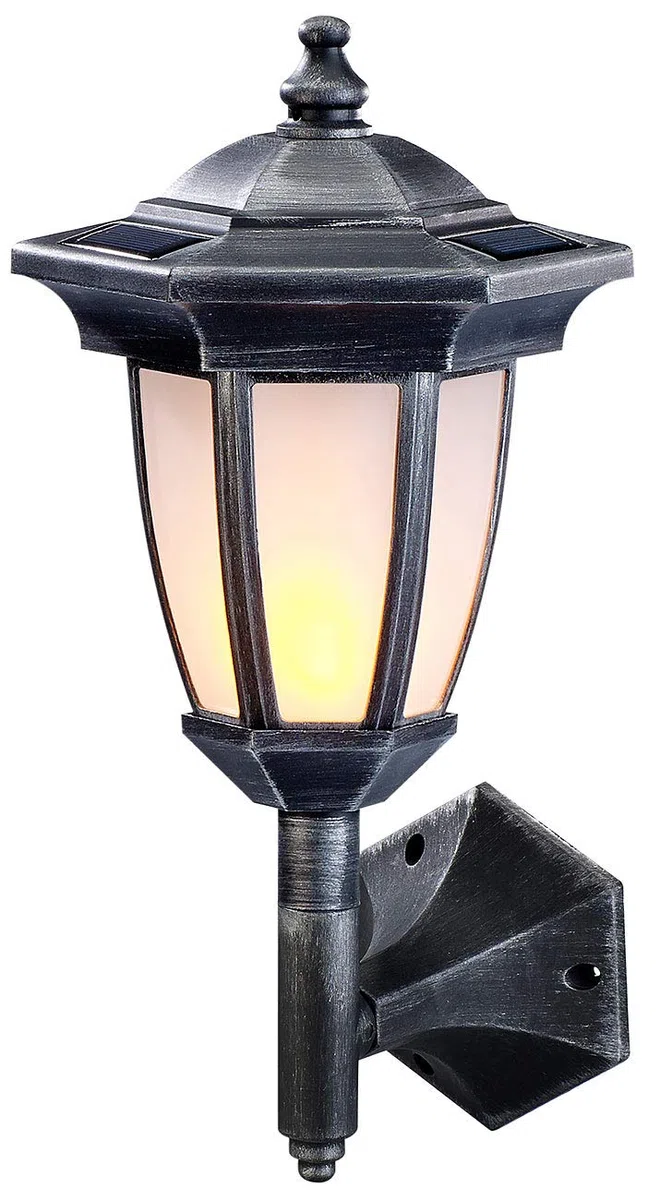 Lunartec Illuminazione Esterna: Lanterna da Terra e da Parete Solare a LED, Effetto Fiamma, IP44 (Lampada Solare LED Giardino, Illuminazione Decorativa Giardino, Fiamma)