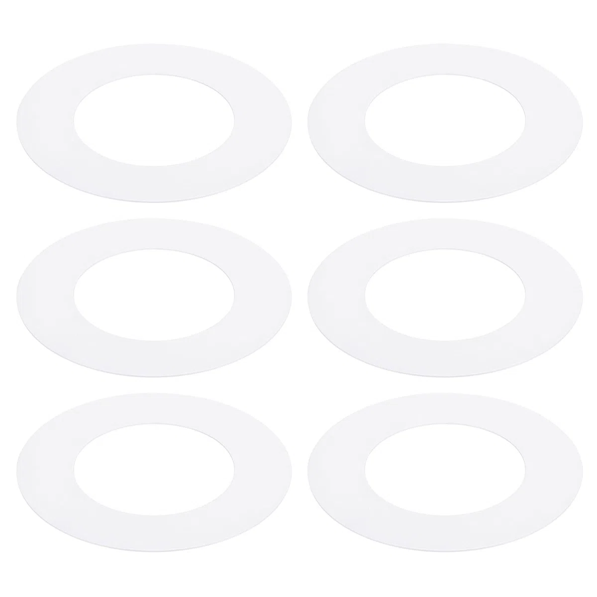 PATIKIL cerchi Regolatori da 2.5-3" Pollici Cornice Luminosa Incasso, 6 Pz cerchi Regolatori Copertura per Plafoniere Sotto Luce LED, ID 2.75", OD 4.72", Finitura Opaca Bianco