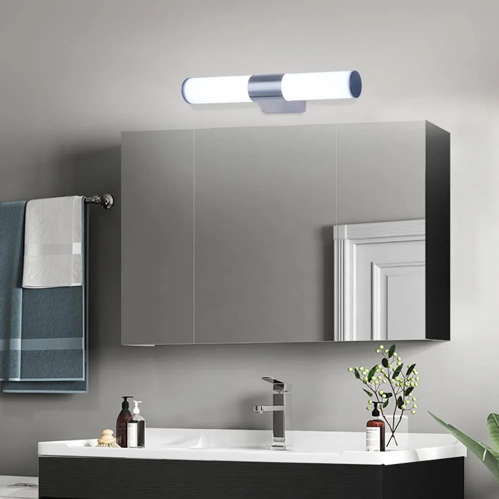lampada a specchio in acciaio inox al LED di cristallo da 15 W 95-265 V moderno bianco freddo