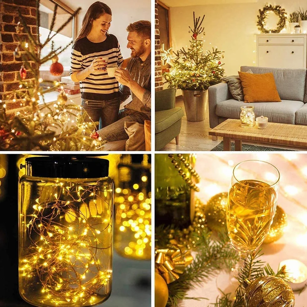 Luci Albero di Natale 50M 500 LED, Filo di Rame Catena Luminosa Impermeabile Luci di Natale da Esterno Interno Stringa Natalizie Decorazioni per Festa,Nozze,Casa, Giardino,Balcone,Matrimonio,Halloween