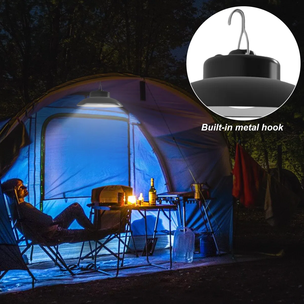 GBKDQQ Lampade solari per esterni da appendere con telecomando, lampada a sospensione solare dimmerabile e IP65, impermeabile, con cavo da 5 m, per giardino, terrazza, balcone, gazebo garage