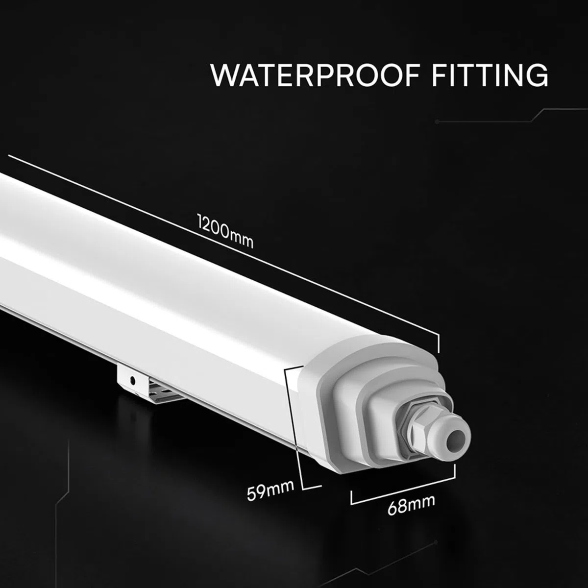 V-TAC Plafoniera LED Impermeabile 120 CM - [CREE LED - TK-SERIES ] - 36W - Lampada da Esterno IP65 per Soffitto e Parete - 4320 Lumen - PC BODY - Garage, Negozio, Magazzino - Luce Naturale 4000K