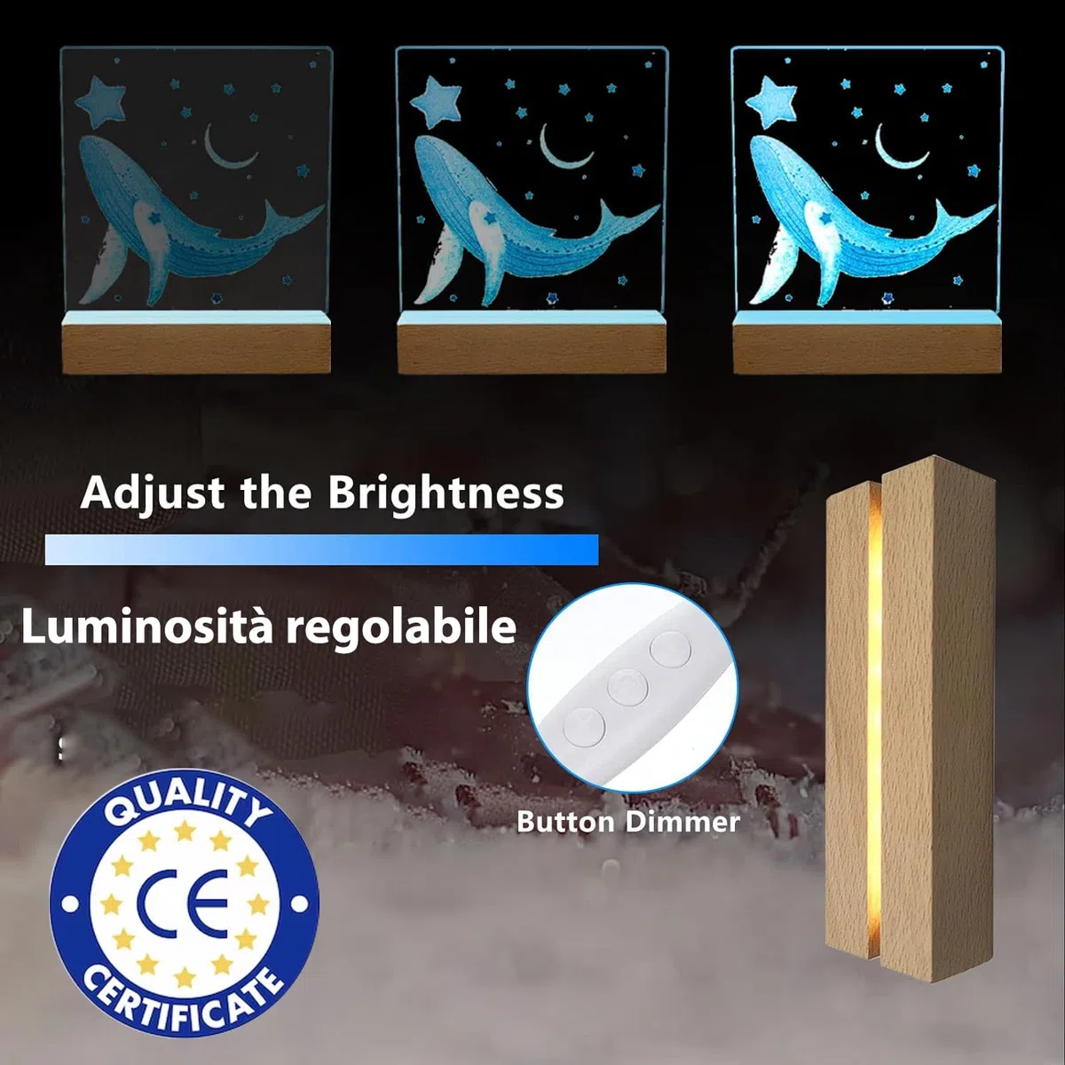 Stileitaliano lampada led personalizzata con foto in acrilico idea regalo festa della mamma compleanno originale targa (Con foto)
