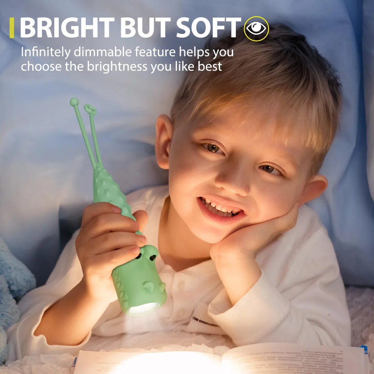 LOVERUIS Torcia LED Ricaricabile Campeggio Torcia Bambini (Torch Crocodile)