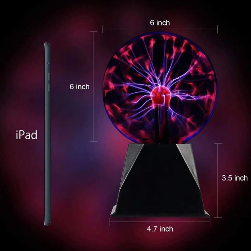 DELIPOP Sfera al Plasma 6 Pollici, Lampada al Plasma Magica Touch e Sound, Plasma Ball Decorativa per Camera, Feste e Regalo di Compleanno
