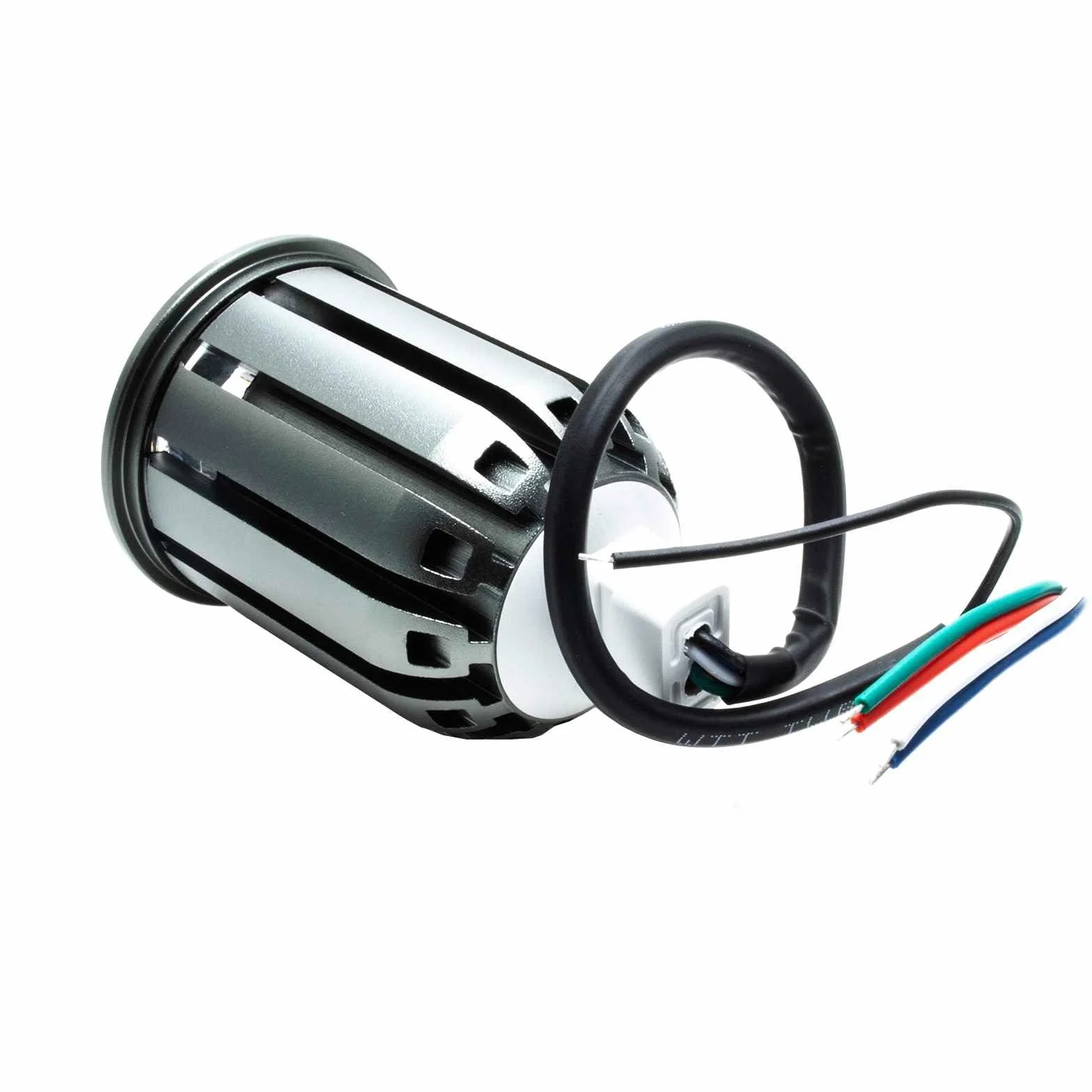 Planetitaly Faretto led RGB 12W spot 24v 50mm luce lampada sincronizzabile dmx Lampadina led RGBW Dimmerabile 24Vac dc RGB+3000K Angolo luce 38° 1080 Lumen
