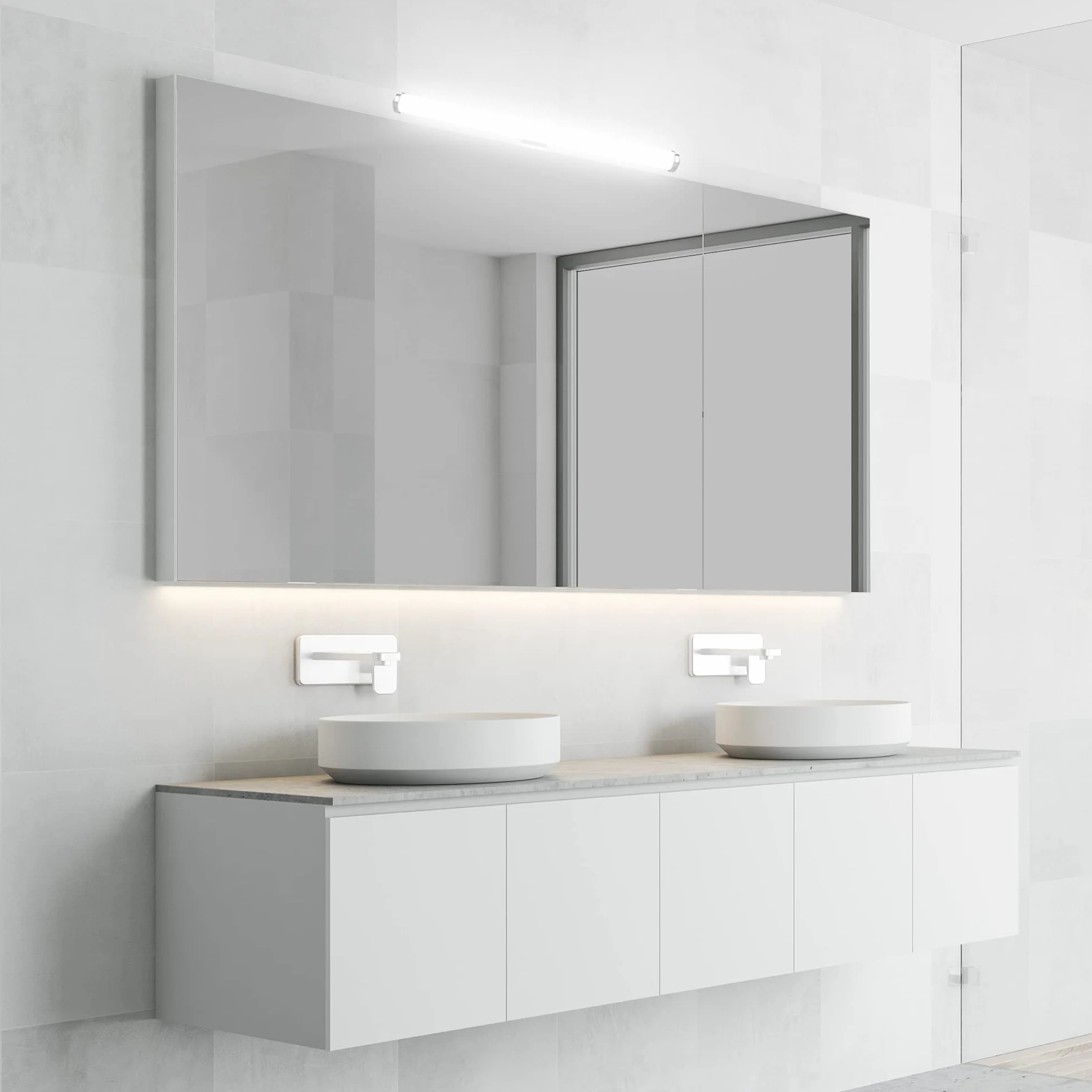 Aourow Lampada da Specchio a LED 40cm 10W 1200lm,Luce Specchio Bagno Super Luminosa Bianca Neutra 4000K,Impermeabile IP44,Applique Specchio Bagno No Strobo 230V,Classe II(Senza Interruttore)