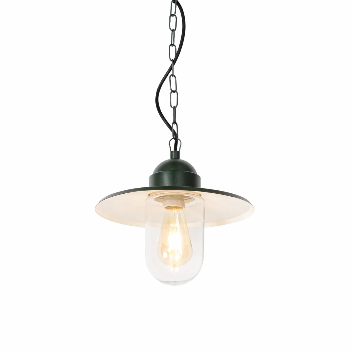 Qazqa kansas - Lampada a sospensione Moderno - 1 luce - Ø 29.4 cm - Verde - Moderno - Illuminazione esterna