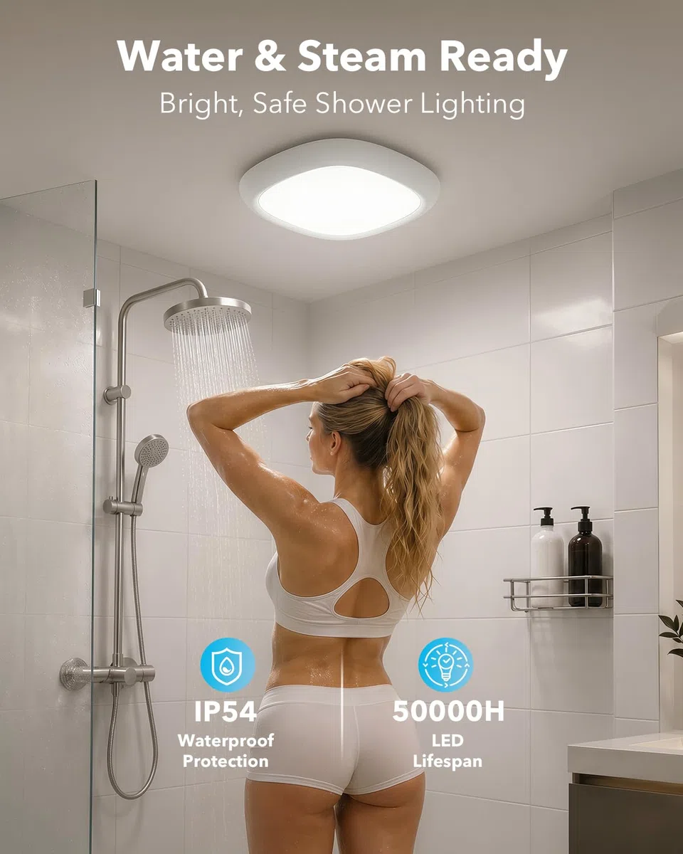 Plafoniera a Batteria Ricaricabile USB con Sensore di Movimento, 550LM 12000mAh IP54 Impermeabile Plafoniera LED Soffitto Dimmerabile Telecomando Lampada LED Soffitto Senza Fili per Interno Esterno