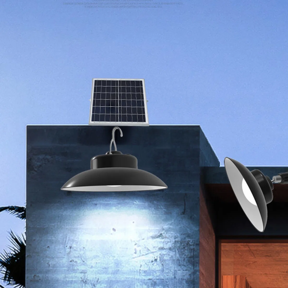 Generico Luci solari per gazebo, luci solari - Lampada di sicurezza Luci per gazebo - Luci da lavoro Illuminazione dimmerabile, Luce ad energia solare, Luminosità regolabile con telecomando per