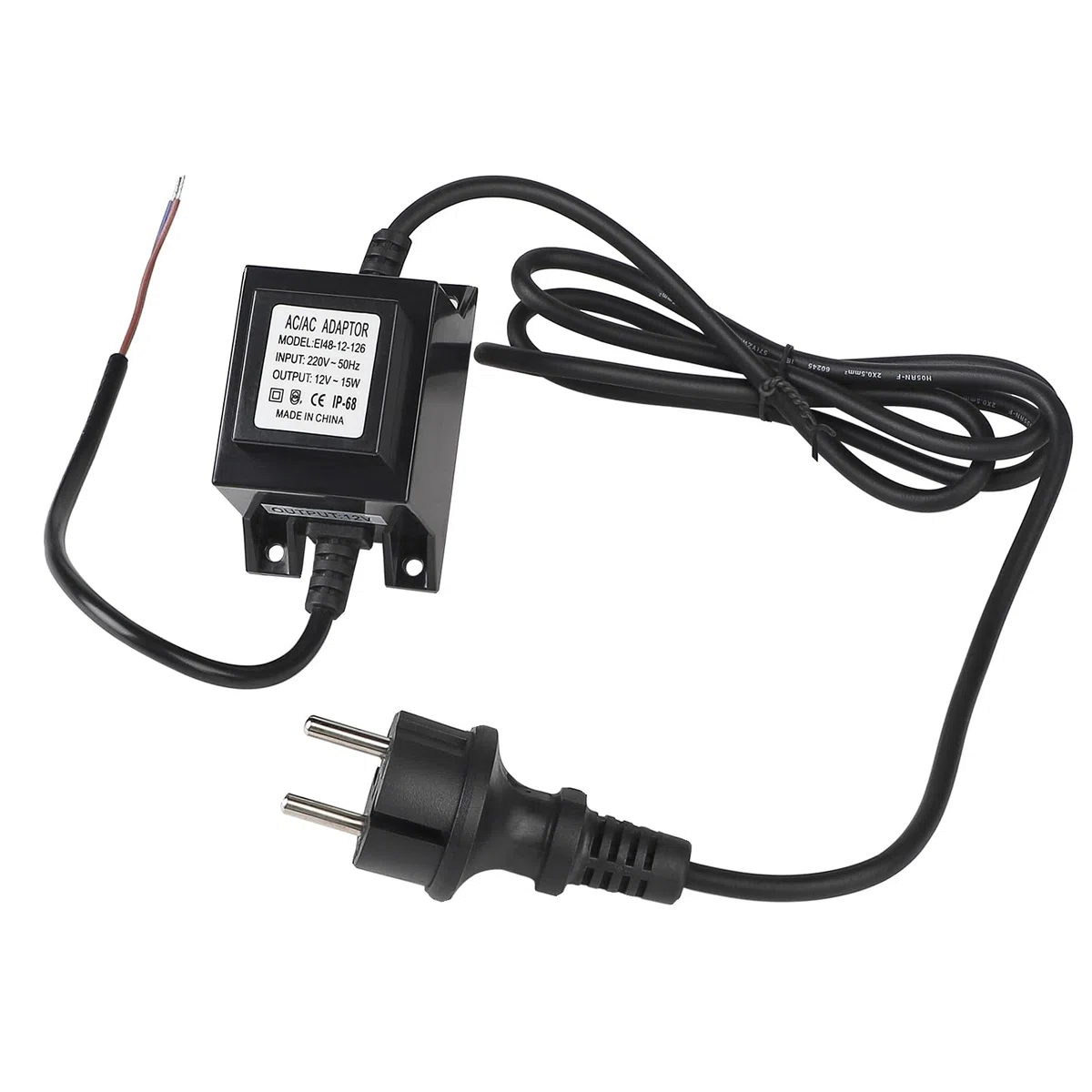 Trasformatore LED 12V 15W 1.25A IP68 Impermeabile per Strisce LED e Lampadine LED Driver Alimentazione Trasformatore di Aggiornamento Ingresso/Uscita 220V-50Hz/AC 12V 15W