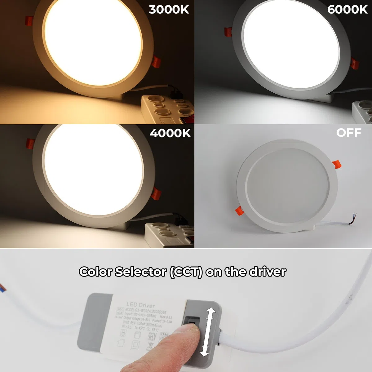 Alpinaluz Downlight LED da incasso professionale 25 W, alluminio, Ø23 cm, taglio Ø19 cm, CRI>85, interno cucina e sala da pranzo (CCT regolabile (3000 K-6000 K))