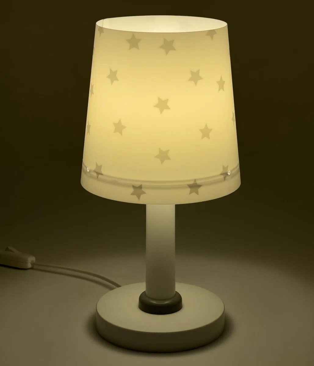 Dalber Lampada da tavolo o comodino per bambini Star Light stelle bianco