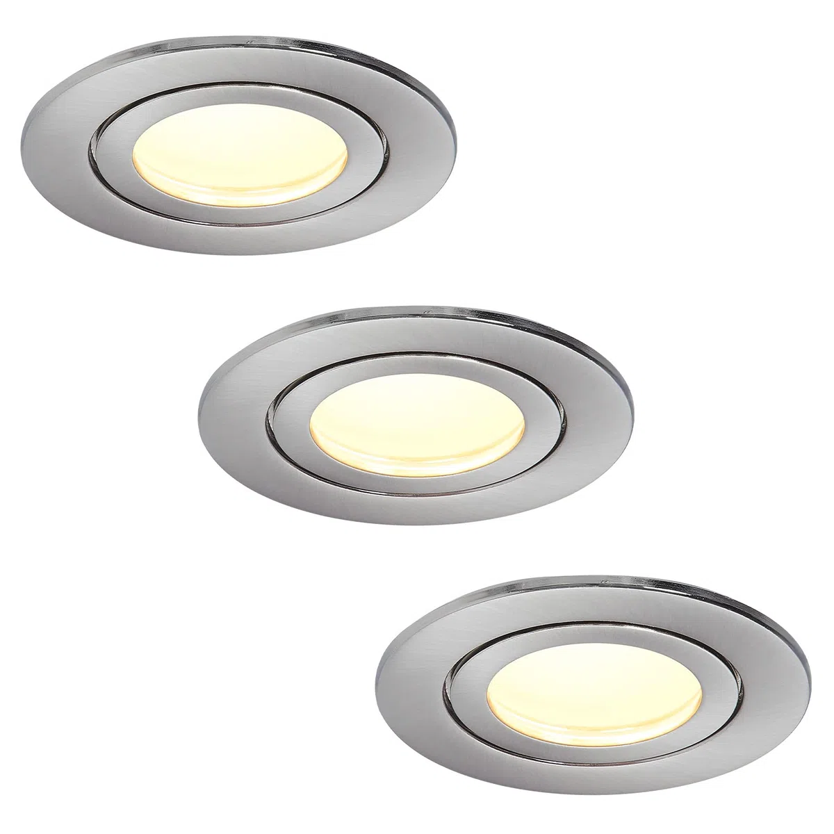 HCFEI 3x Faretti LED da Incasso Argento- Ultra sottile 30mm - Lampada Bianco Caldo 3000K da Incasso per Controsoffitto in Cartongesso - 425 Lumen 5W 230V Dimmerabile IP44 per Bagno Cucina
