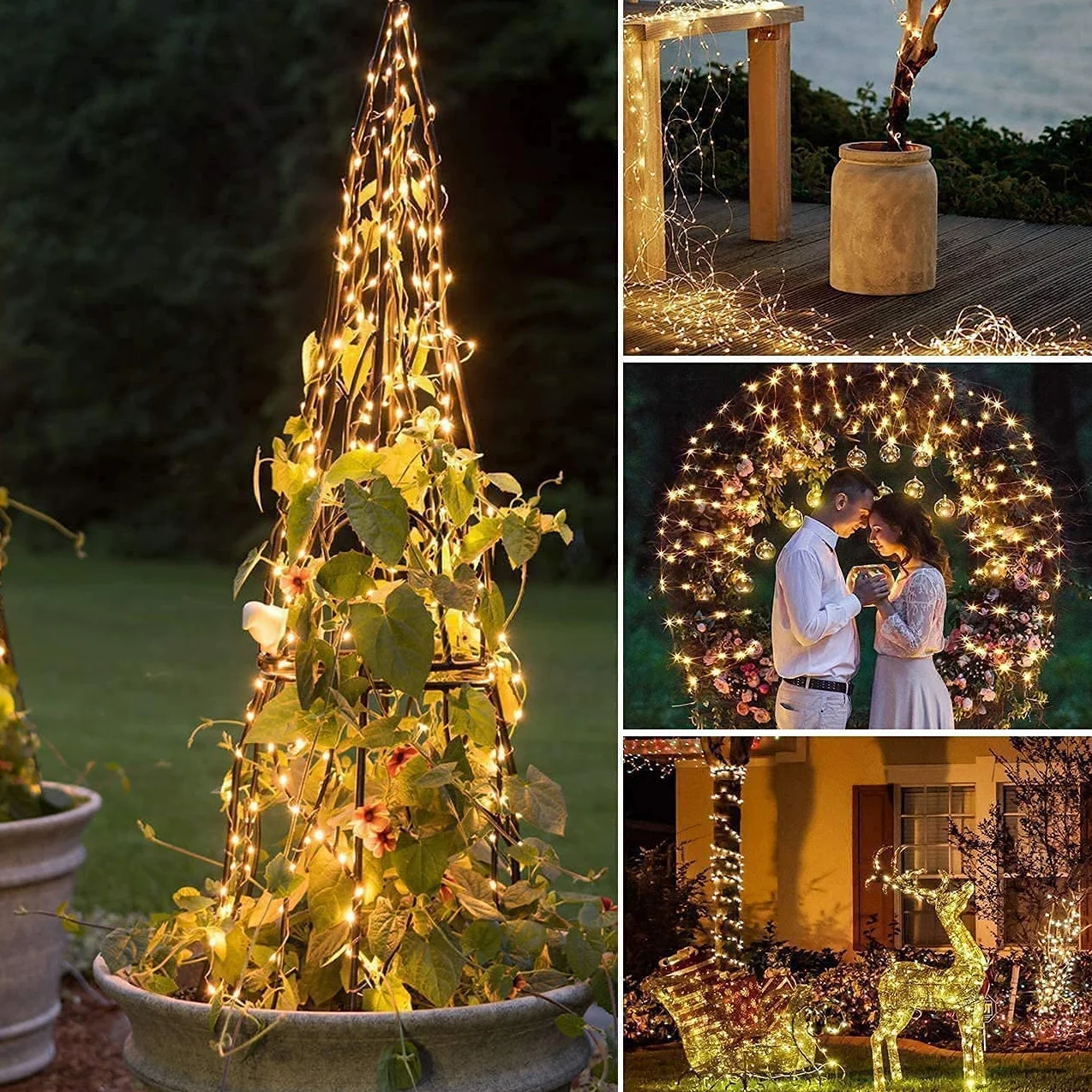 Luci Albero di Natale 50M 500 LED, Filo di Rame Catena Luminosa Impermeabile Luci di Natale da Esterno Interno Stringa Natalizie Decorazioni per Festa,Nozze,Casa, Giardino,Balcone,Matrimonio,Halloween