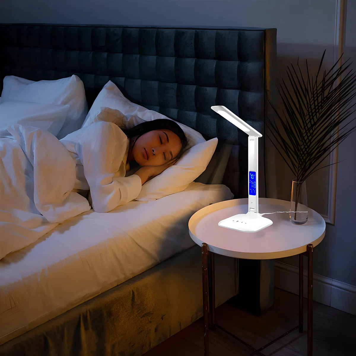 Retoo Lampada da scrivania LED con funzione di ricarica USB, lampada da tavolo lampada da ufficio con 5 livelli di luminosità, controllo sensibile, lampada da comodino, 1200 lux, 5W, lampada da