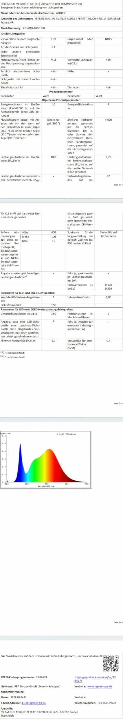 Lampada da Specchio a LED per Bagno,10W,820LM,40cm,Bianco Neutro,4000K,Montaggio 3 in 1,IP44,230V,400mm,Senza Tremolio,Lampada da Specchio per Armadio da Bagno