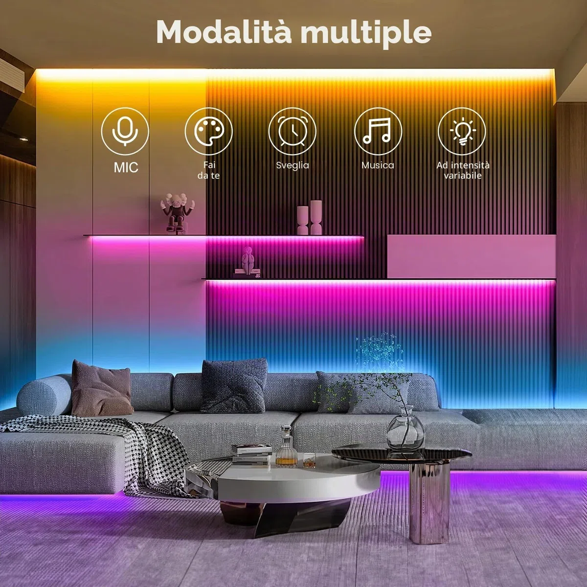 LUXONIC 16.4FT 5M Strisica LED Neon, RGB, Silicone Neon Luci LED Flessibile Bluetooth con APP e Telecomando, IP67 impermeabile, Sincronizzazione Musicale, Decorazione Esterna/Interna del partito