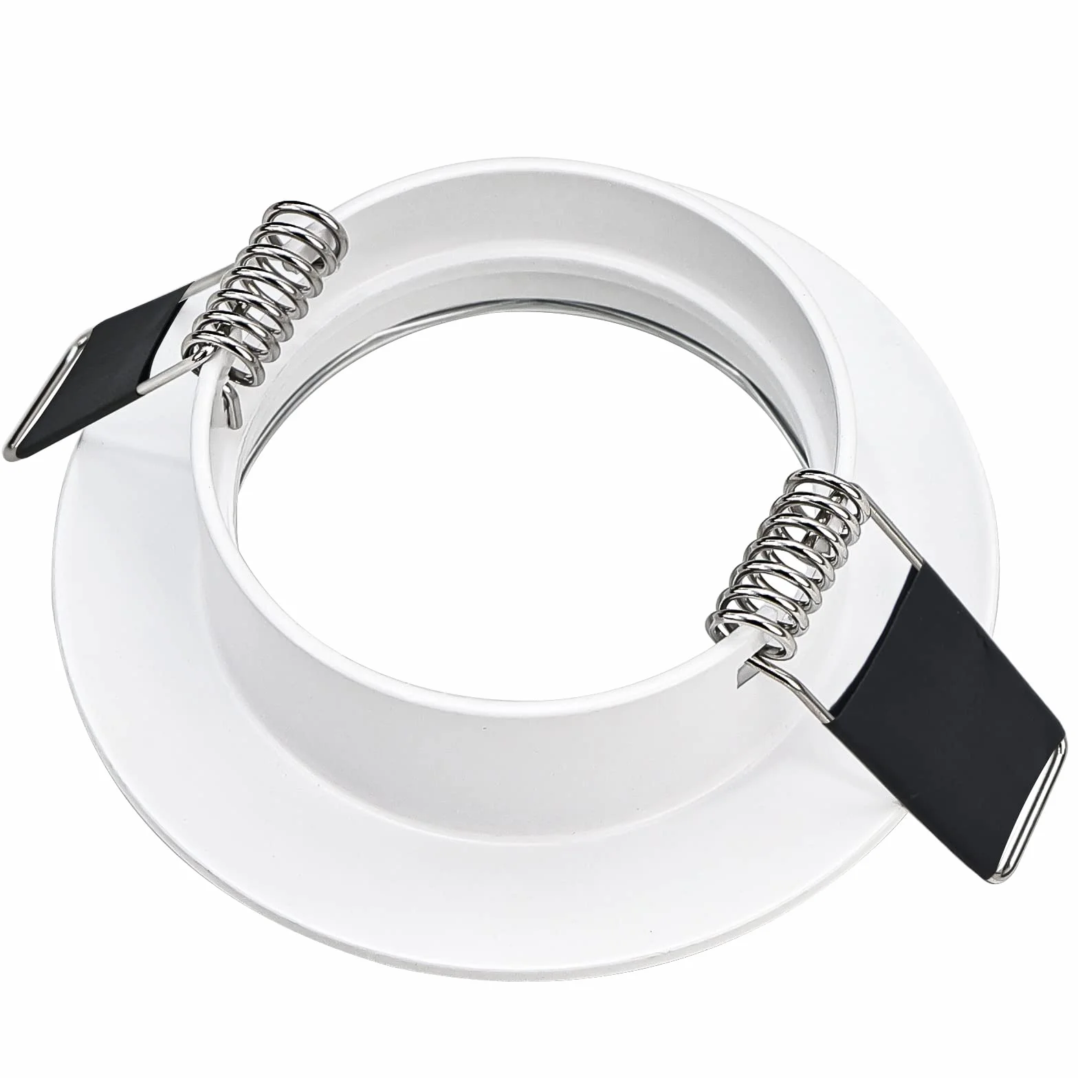 Faretto Incasso Cartongesso GU10 Alluminio Bianco, Cornice Faretti led da incasso per cartongesso Rotondo Portafaretto incl. Portalampada GU10 per lampade LED e Alogeno, Foro ø65mm, Set da 6