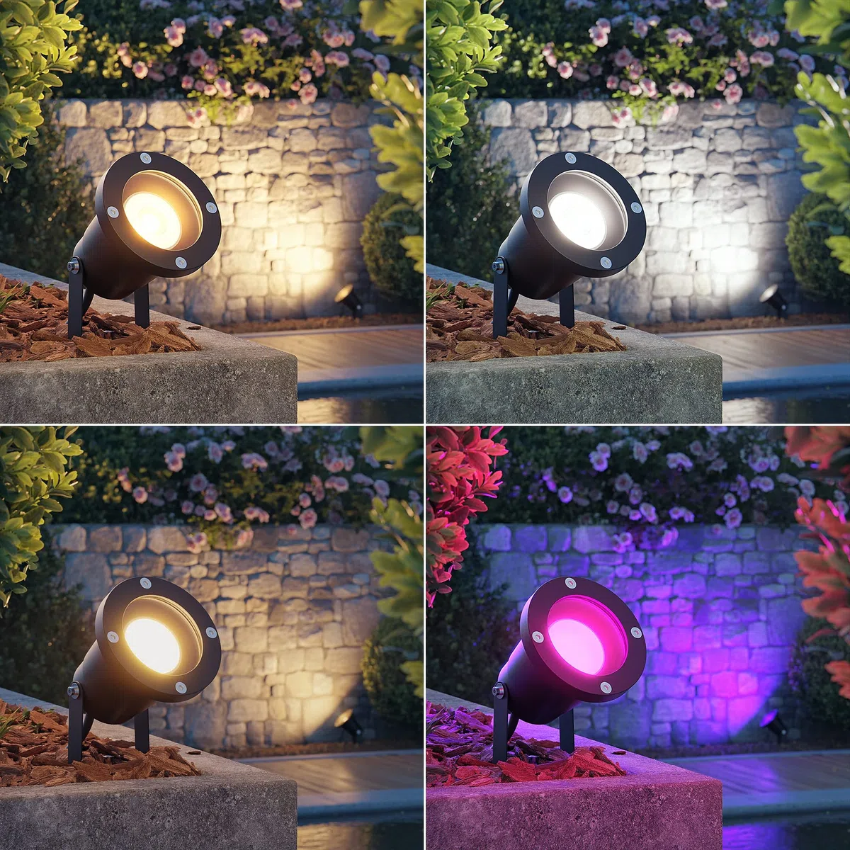 ledscom.de 2 faretti da giardino DUK per esterni, IP65, spina, nero, 1x GU10 max. 15W