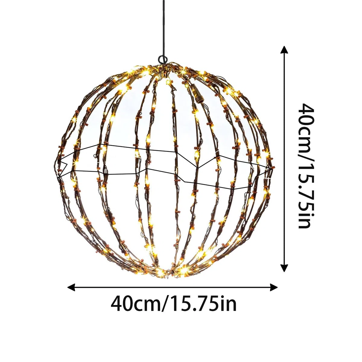 Generico luminosa a LED, illuminata di Natale,Luci sferiche a LED di Natale - Luci per alberi da festival, luci da esterno appese per matrimoni, patio, alberi, giardino