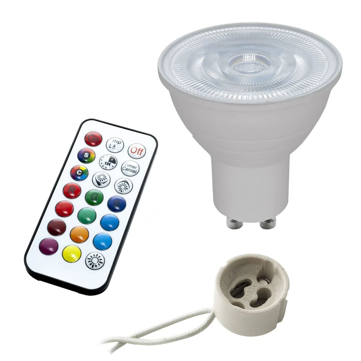 Planetitaly Faretto LED cromoterapia IP65 lampada GU10 6W 230V incasso 7cm RGB luce multicolore box doccia sauna (Quadrato, RGBW+3000K)