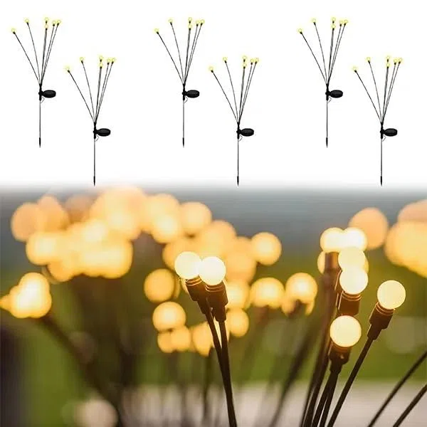 Frilla SOMPEX Luci Solari da Giardino, 2 x 6 LED Luci, Bianco Caldo, PVC ABS Acciaio Inossidabile, IP65 Impermeabile, per Esterni, Energia Solare