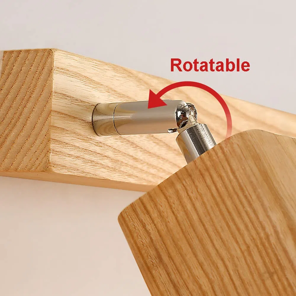 Jadssox Lampada Frontale a Specchio Regolabile in Legno Lampada Frontale Moderna per Trucco Apparecchio di Illuminazione, luci girevoli per Specchio da Bagno per Bagno, Cornice Applique da Parete