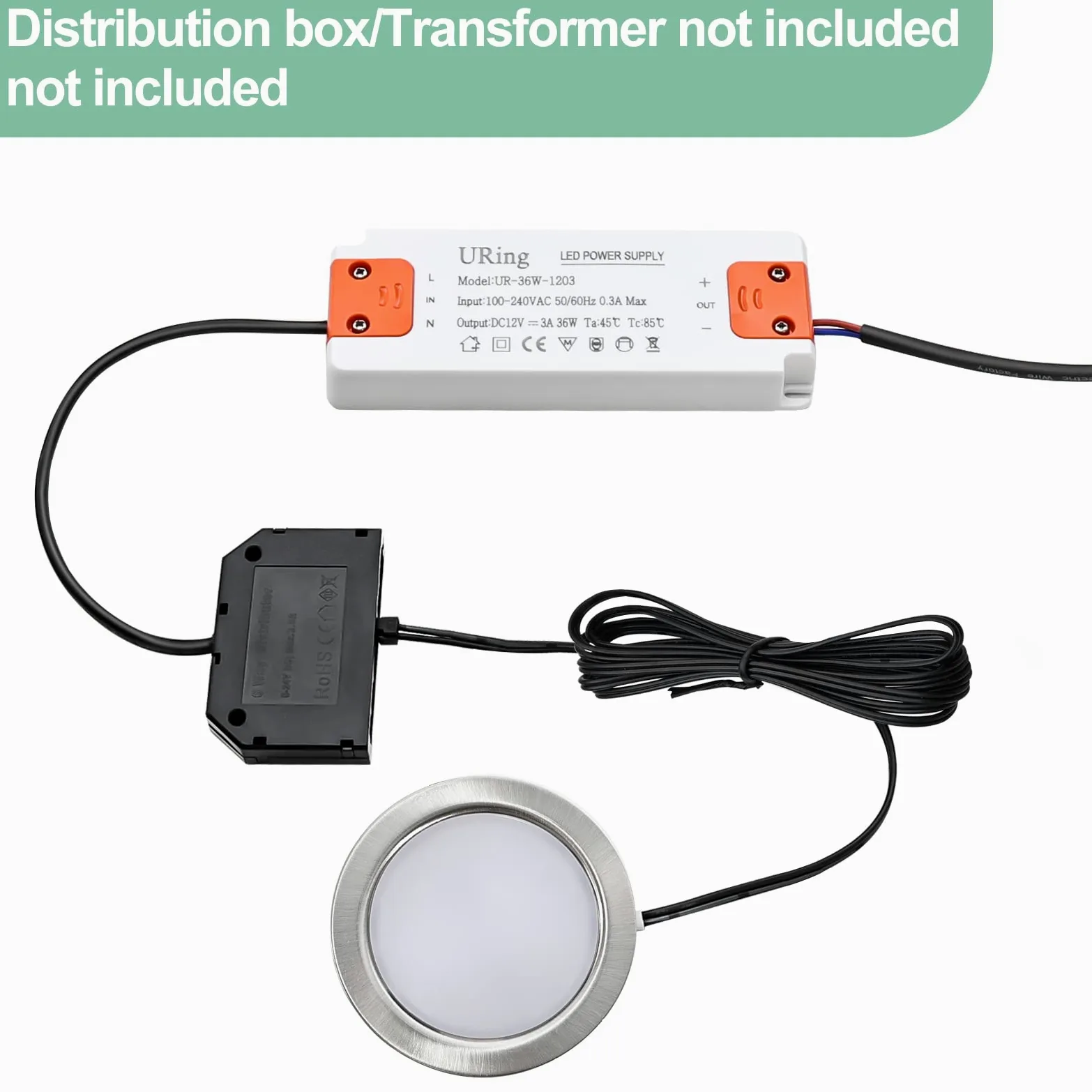 3 x Faretti Led da Incasso a Soffitto 12V, Faretti da Soffitto LED integrati 3,5W 300LM 3000K Bianco caldo, dimmerabili Faretti da Incasso luci ultrasottili per Camper, con cavo da 2M, Nichel