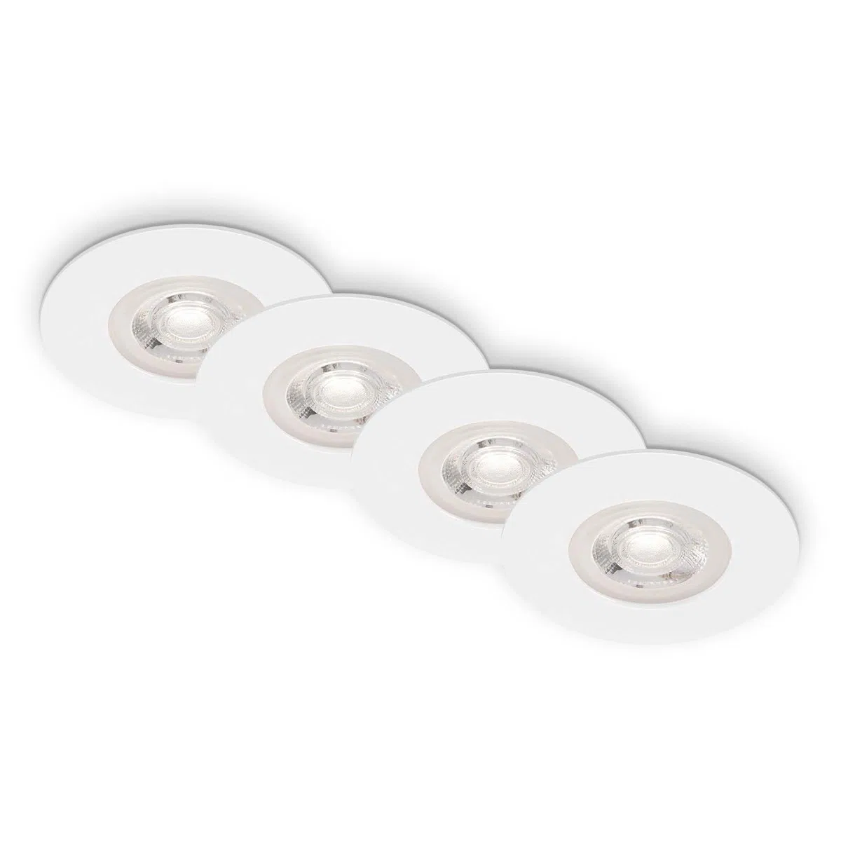 BRILONER - Set di 4 luci LED da incasso a soffitto, luci da incasso ultrapiatte, faretti da incasso per bagno, faretti da incasso per bagno IP44, bianco opaco, 90x25 mm (DxH)