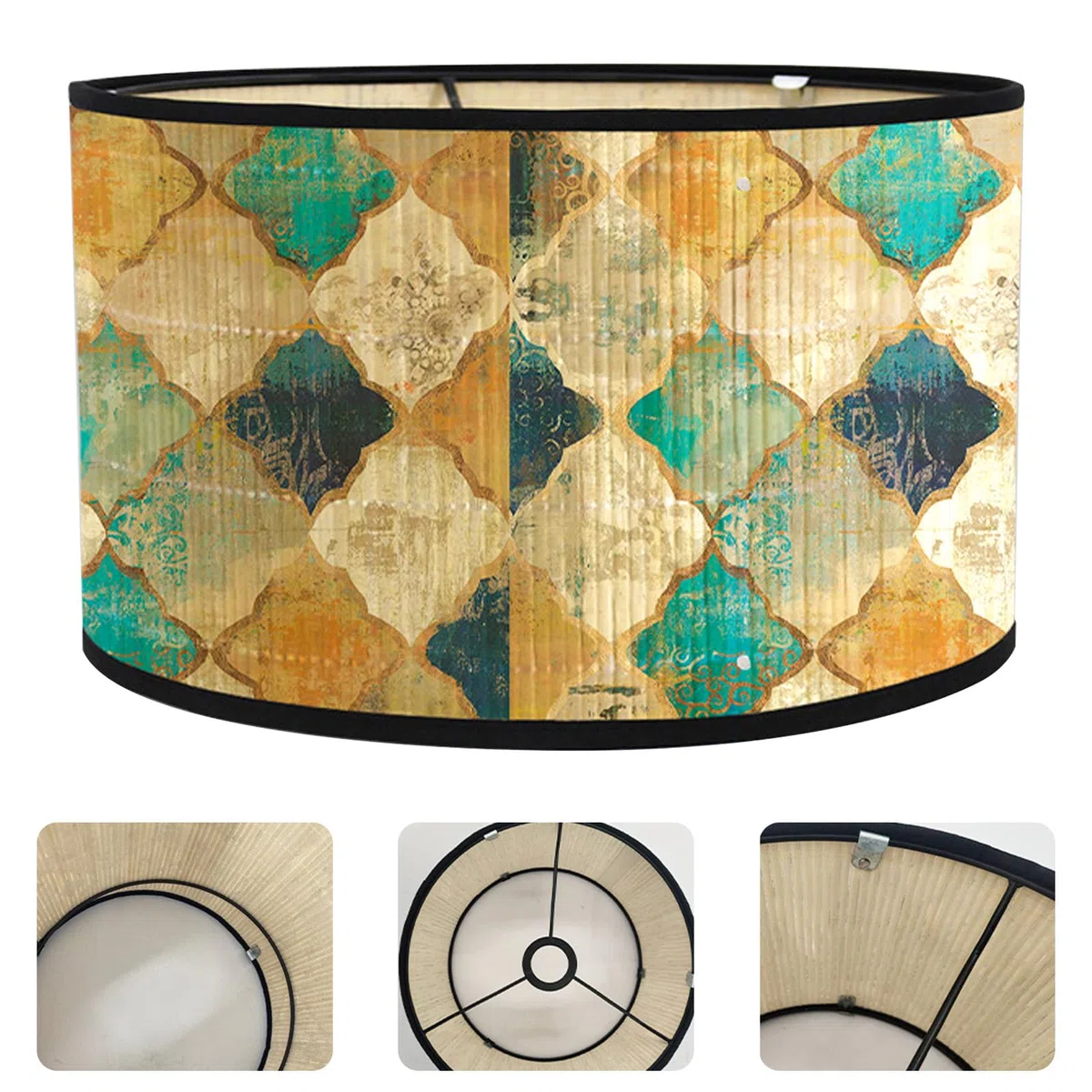 Paralume in tessuto di lino, realizzato a mano, per lampada da terra, lampada a sospensione e lampada da tavolo, attacco E27, luce antiriflesso, diametro 30 cm x altezza 20 cm (griglia E)