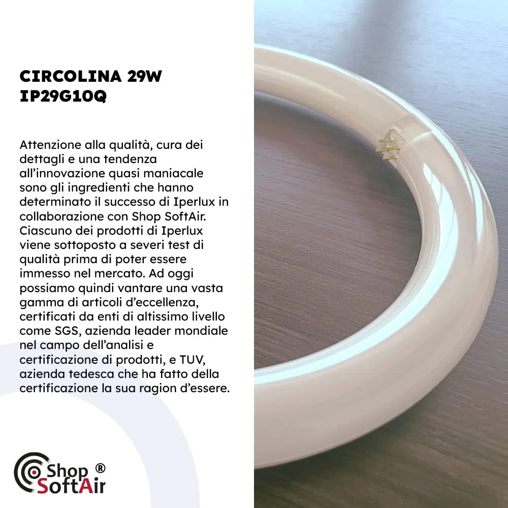 Circolina Led Consumo 29W Corrispondenza 175W diametro 40cm 3050LM Lumen Luce Bianco Naturale 4000k Calda 3000k Fredda 6500k Attacco G10Q T9 (Luce Naturale 4000k)