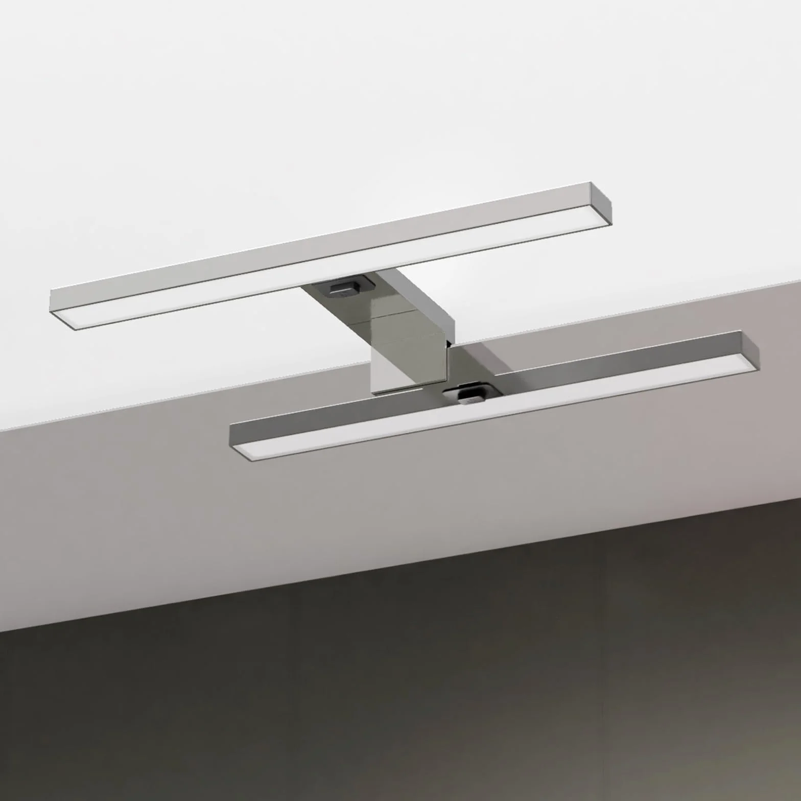 DEELUX Lampada a LED per specchio da bagno con interruttore, 30 cm, 500 lm, 5 W, 6000 K, bianco freddo, illuminazione per armadio a specchio, 230 V, luce per trucco, armadio, lampada da parete IP44