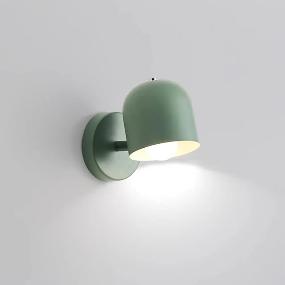 Faretto da Parete, compatibile con lampadina E27 da max. 60 Watt, Stile Moderno ed Elegante, Lampada da muro per Soggiorno e Camera da letto Corridoio,Senza Lampadina (Verde)