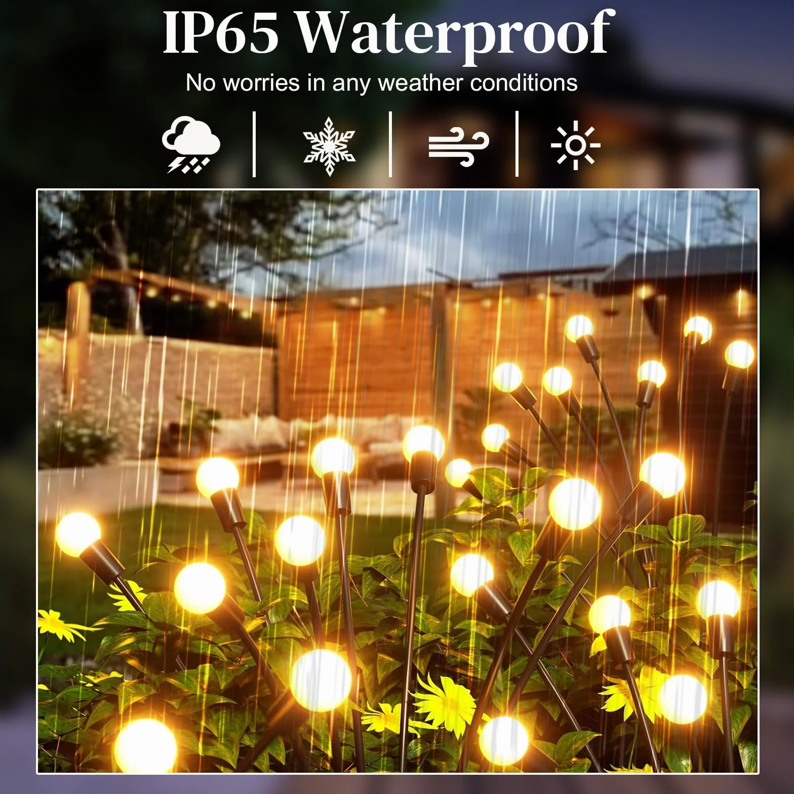 4 Pezzi Luci Solari Giardino Esterno, 10 LED Lucciole Luci Solari da Giardino, IP65 Impermeabile, Lampade Solare Lucciole Decorazione per Terrazza Percorso Prato Balcone Paesag(Bianco Caldo)