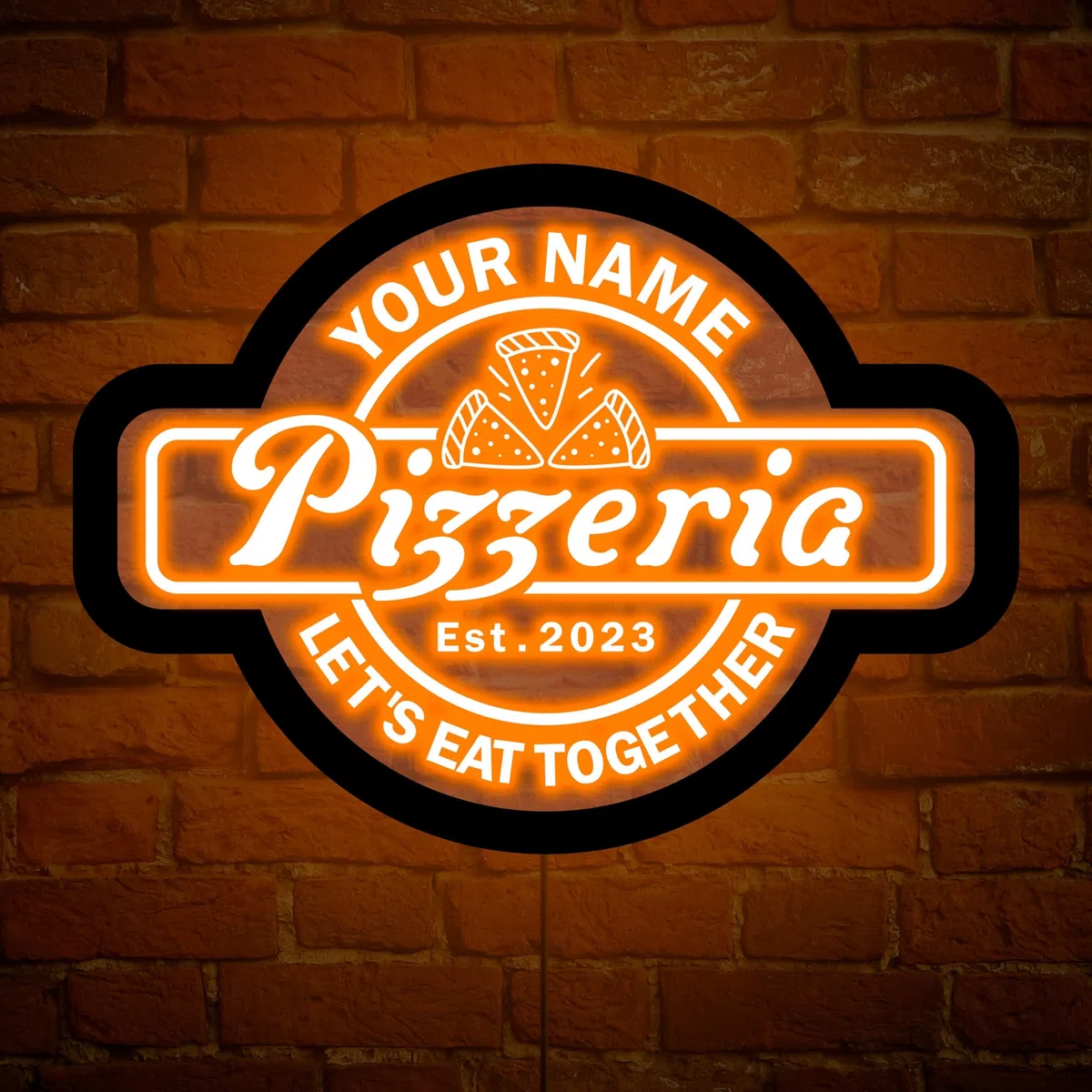 Insegna Al Neon per Pizza, Insegna a LED per Pizza, Insegna Luminosa per Pizza, Insegna Al Neon per Pizzeria, Decorazione Da Parete per Pizzeria, Decorazione per Ristorante Italiano
