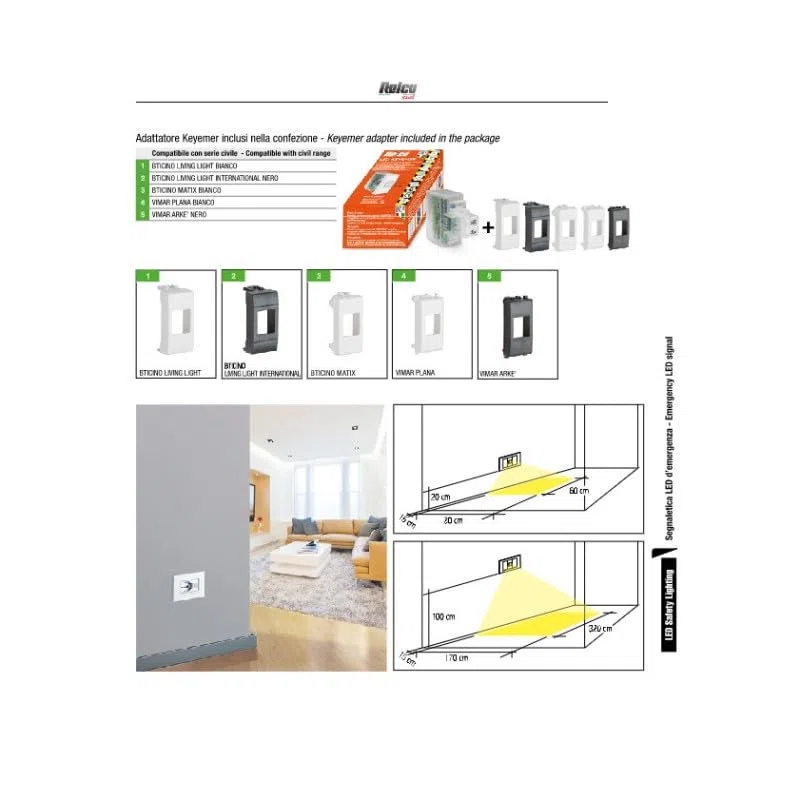 Generico Lampada di emergenza Keyemer ANTI BLACK-OUT SA/SE incasso universale in scatola 503