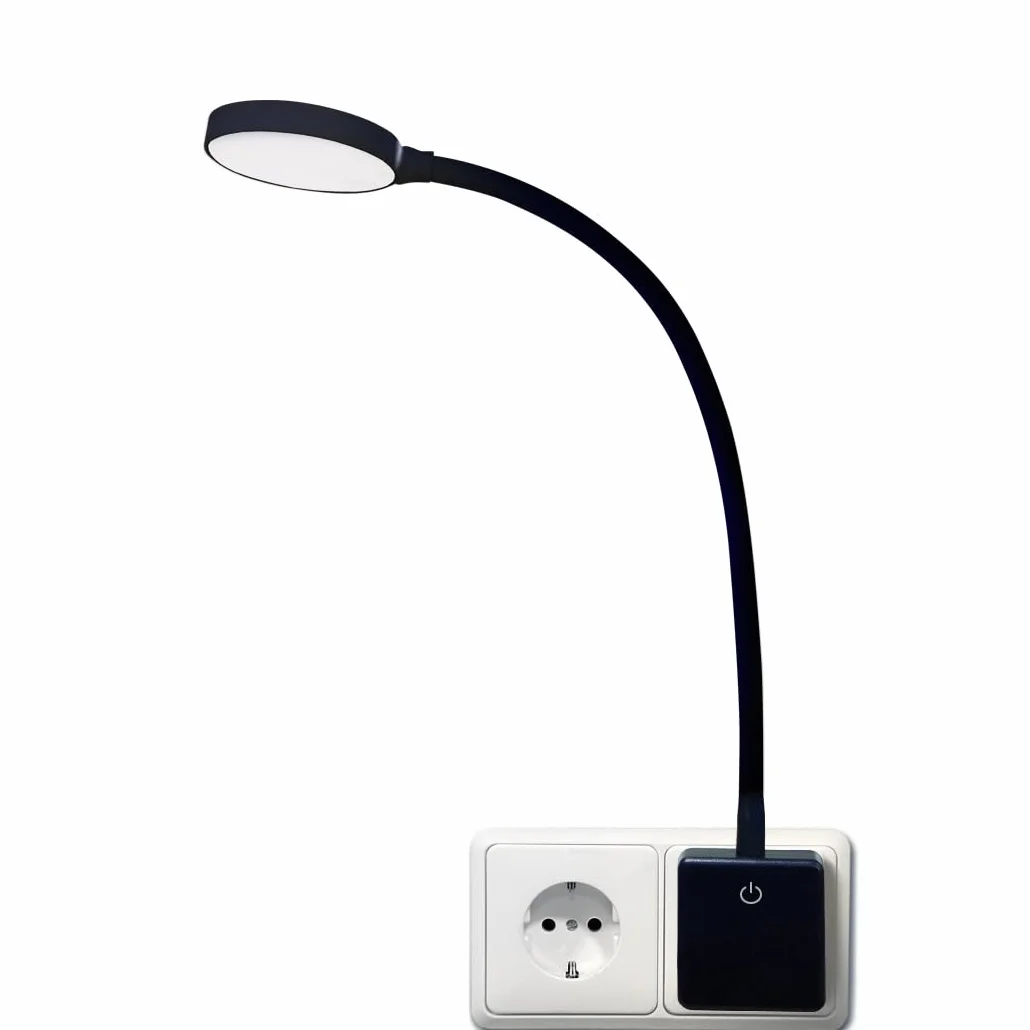 ENUOTEK Luce Notturna Lampada da Applique da Comodino LED Dimmerabile con Spina e Interruttore Tattile 4W 350Lm Luce 3000K 4000K 5000K Nessuna Funzione di Controllo Remoto Lot di 1