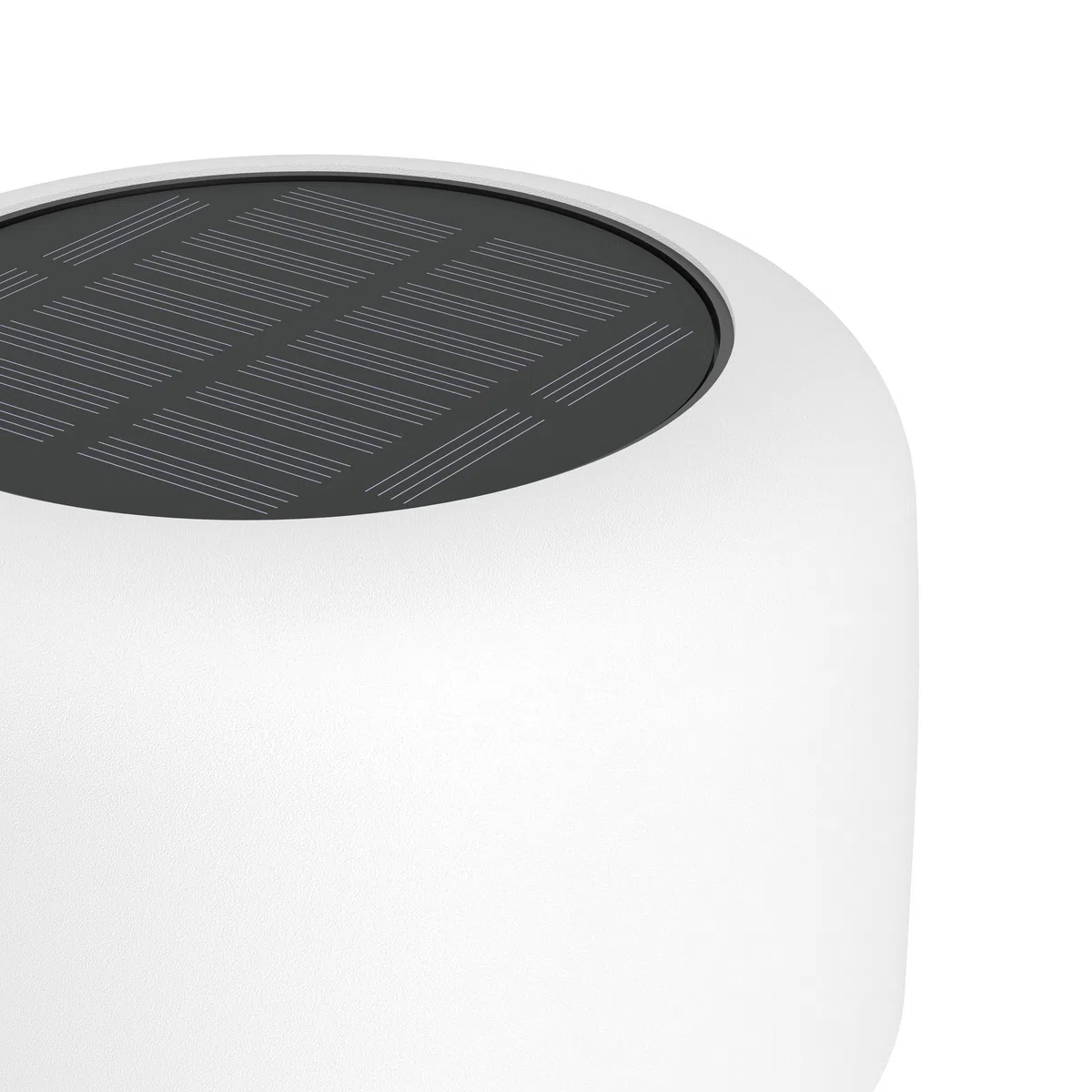 Eglo Lampada da tavolo a energia solare Roccanova, per esterni, touch, dimmerabile in 3 livelli, per balcone e giardino, acciaio bianco, colore luce: bianco caldo, IP44