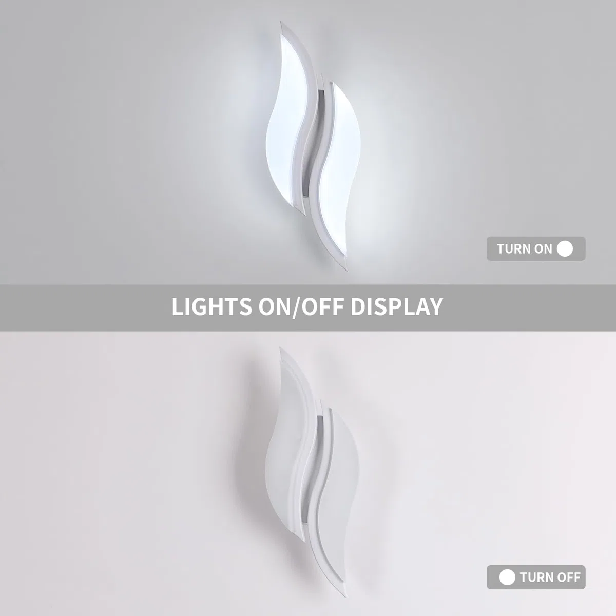 Dorlink Applique da Parete Interno, Lampada da Parete, Applique Camera da Letto Moderno, Creativo Lampada a Muro LED, 6500K Bianca Fredda, Appliques Foglia per Corridoio, Soggiorno, Scala, Bagno 12W