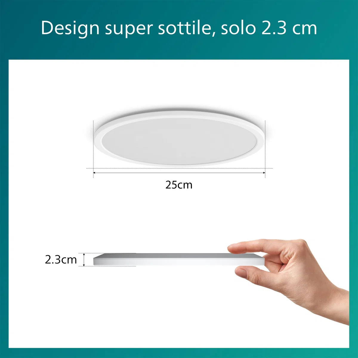 Philips LED SceneSwitch Lampada da Soffitto (15 W), 3 Livelli di Luminosità, Luce Bianca Fredda, Illuminazione della Stanza a Risparmio Energetico con EyeComfort, Bianca, 25 cm