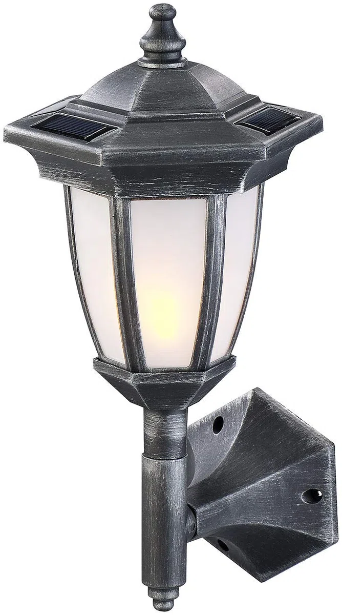 Lunartec Illuminazione Esterna: Lanterna da Terra e da Parete Solare a LED, Effetto Fiamma, IP44 (Lampada Solare LED Giardino, Illuminazione Decorativa Giardino, Fiamma)