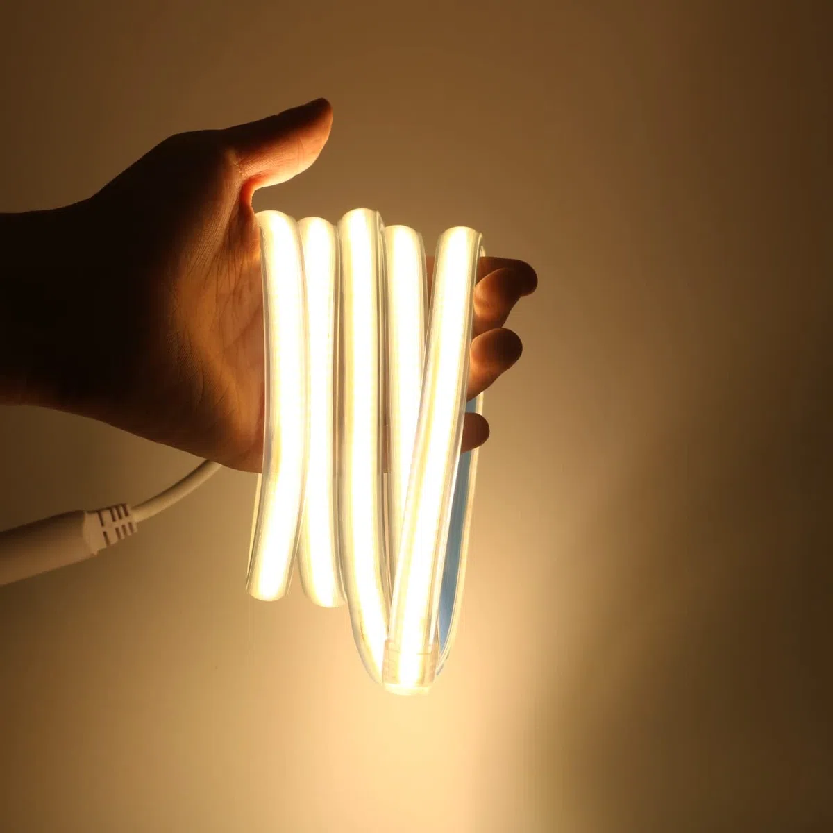 IP67 COB LED Striscia 1M 220V, 280 led/m Super Brillante Impermeabile Strip 1 Metro Bianco Caldo 3000K (Bianco Caldo, 1)